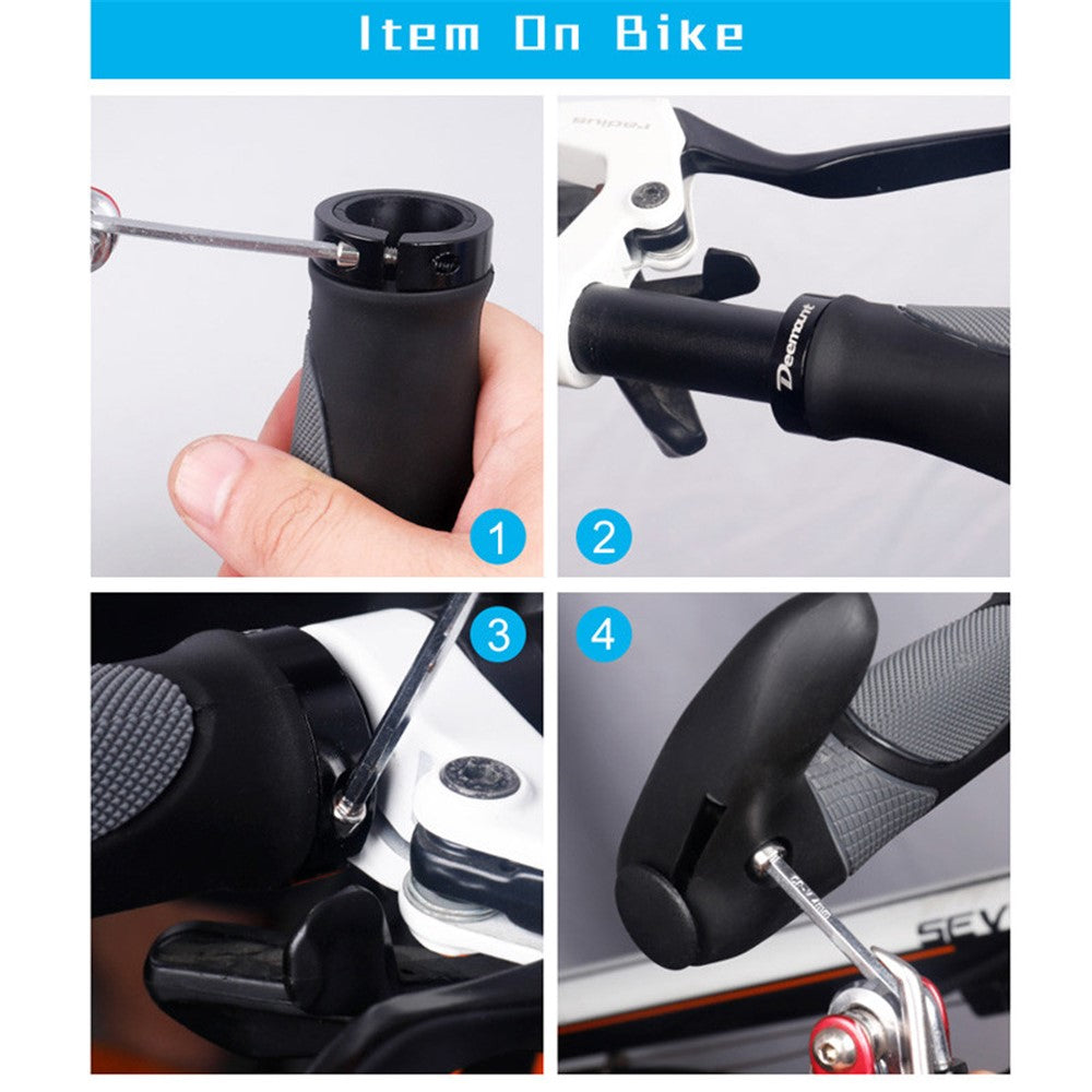DEEMOUNT Ergonomic Bicycle Grips Handlebar Non-slip Rubber Hand Rest Shock Absorption Bar End