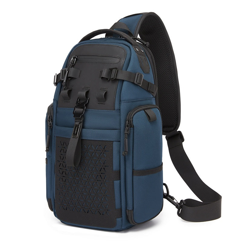 OZUKO 9844 Tactical Chest Bag Waterproof Oxford Cloth Geometric Design Crossbody Bag for Outdoor Sports