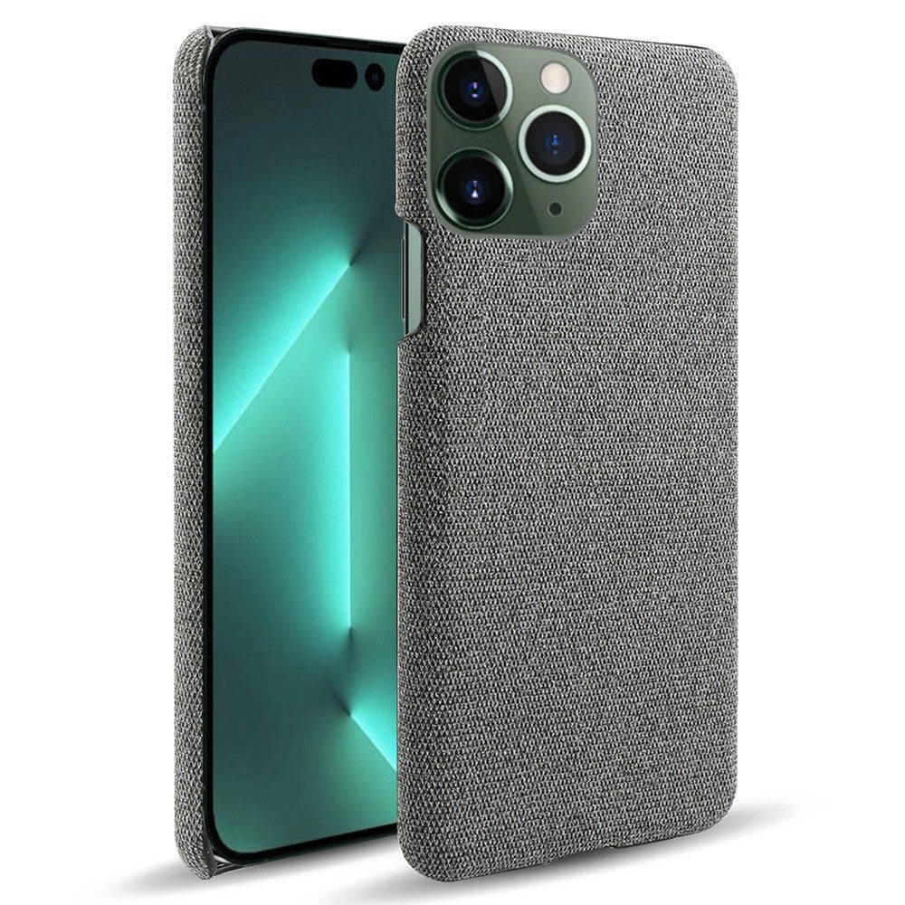 For iPhone 14 Pro Max 6.7 inch Cell Phone Case Shell Solid Color Hard PC+Cloth Phone Cover