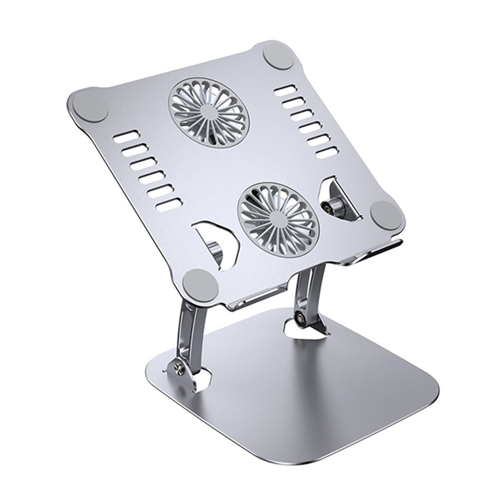 R-JUST HZ13 Aluminum Alloy Laptop Stand Mount Notebook Riser Bracket with Double Cooling Fan