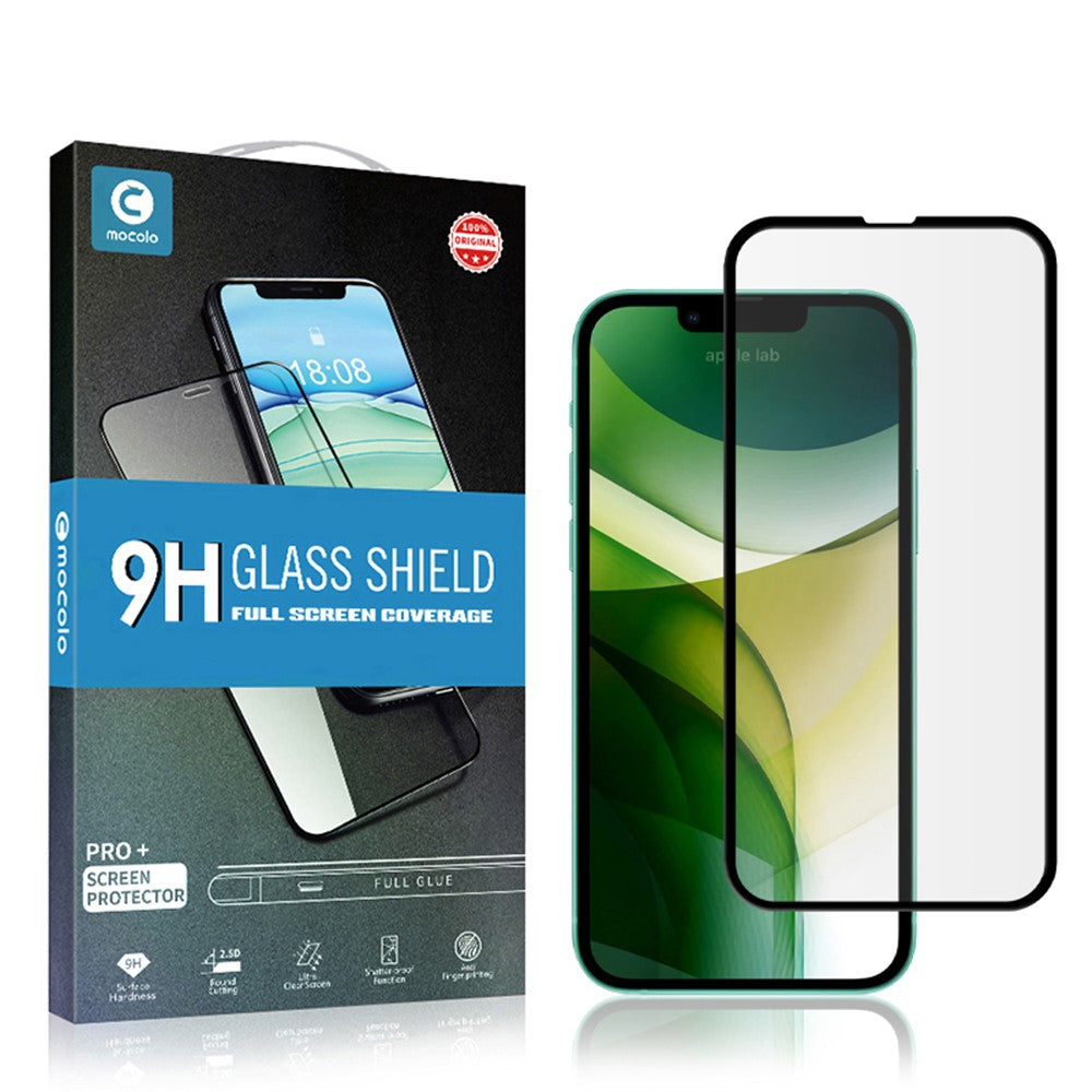 MOCOLO HD 9H Full Screen Coverage Silk Print Tempered Glass Full Glue Protector for iPhone 13 Pro Max / 14 Plus