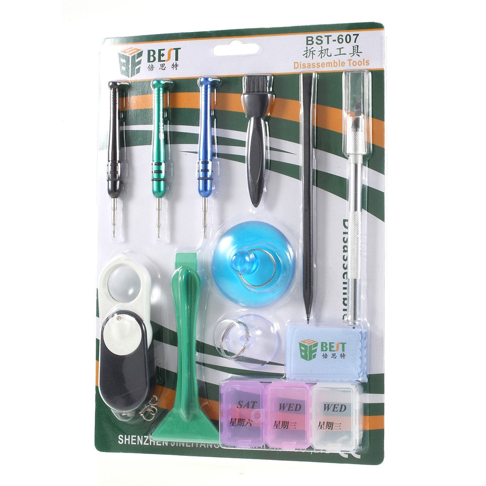 BEST BST-607 11-in-1 Professional Screwdriver Repair Disassemble Tool Set for iPhone Huawei Smartphone