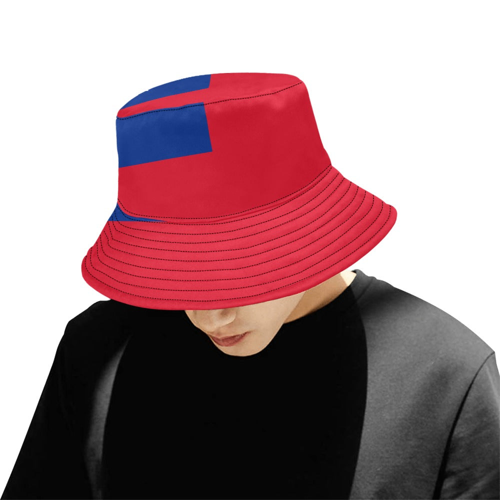 Stylish Men's Samoa Flag Print Bucket Hat - Chino Cotton Twill, Summer Fashion