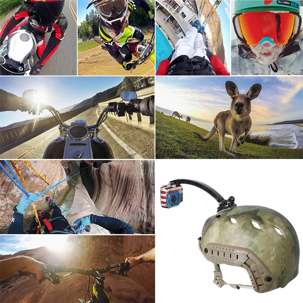 PULUZ PU78 Outdoor Motorcycle Cycling Helmet Extension Arm Set for GoPro Hero 6/5/5 Session/4 Session