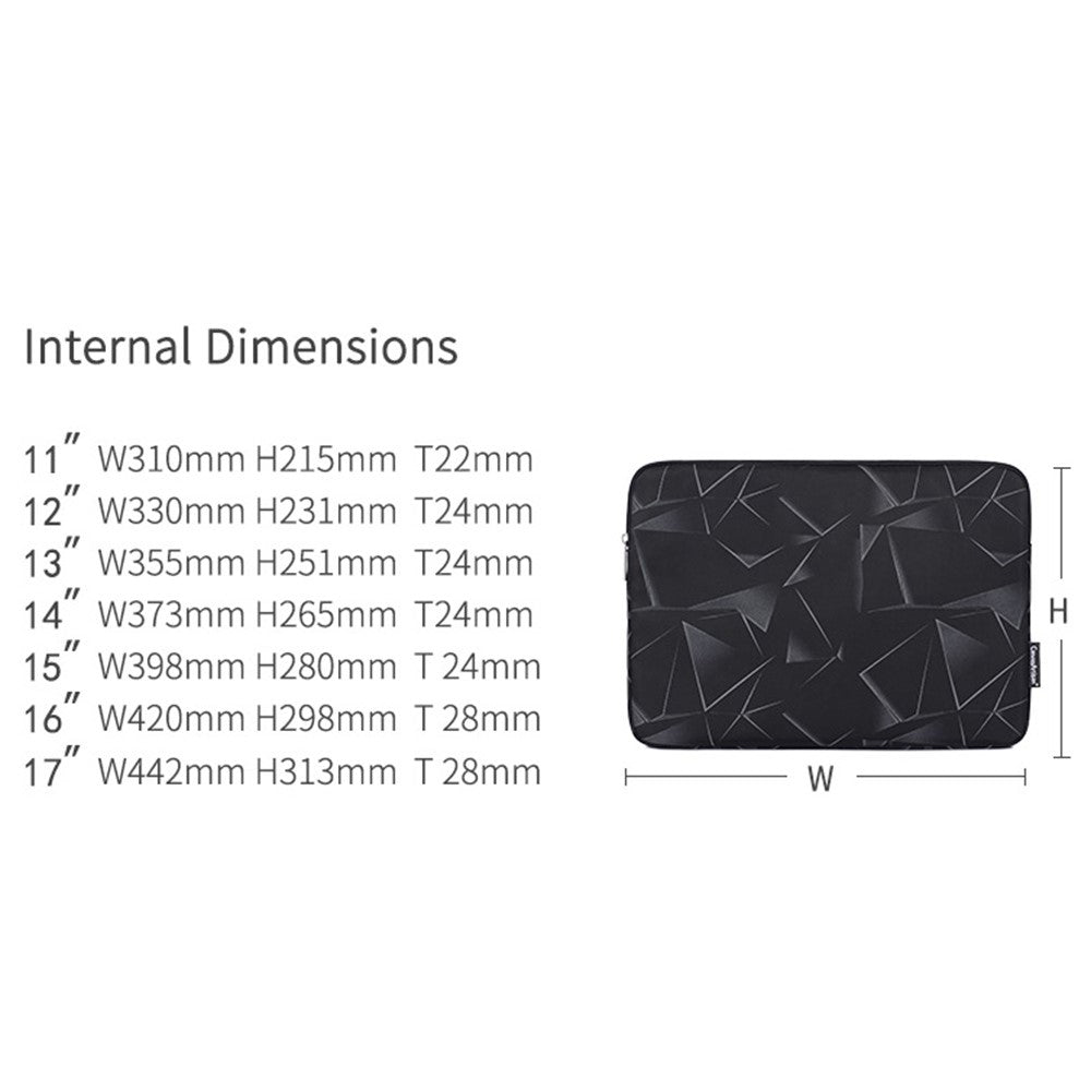 CANVASARTISAN H6-01 Triangle Geometric Printed Shockproof Sleeve Bag for 14-inch Laptops Portable Carry Case Anti-drop Notebooks Bag