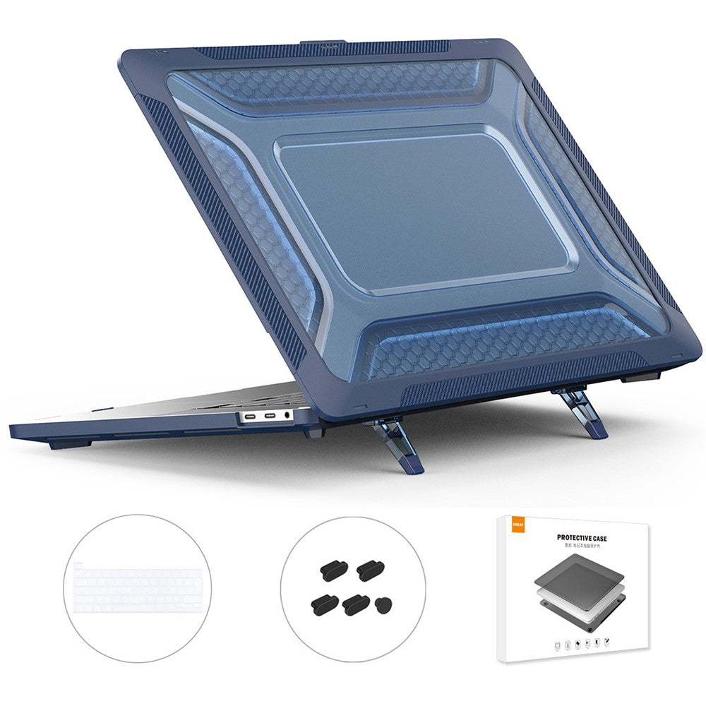 ENKAY HAT PRINCE for MacBook Pro 16 inch (2019) A2141 (EU Version) Hard PC Shock-Absorbing Cover Kickstand Protective Laptop Case Shell with TPU Keyboard Film + Anti-Dust Plugs