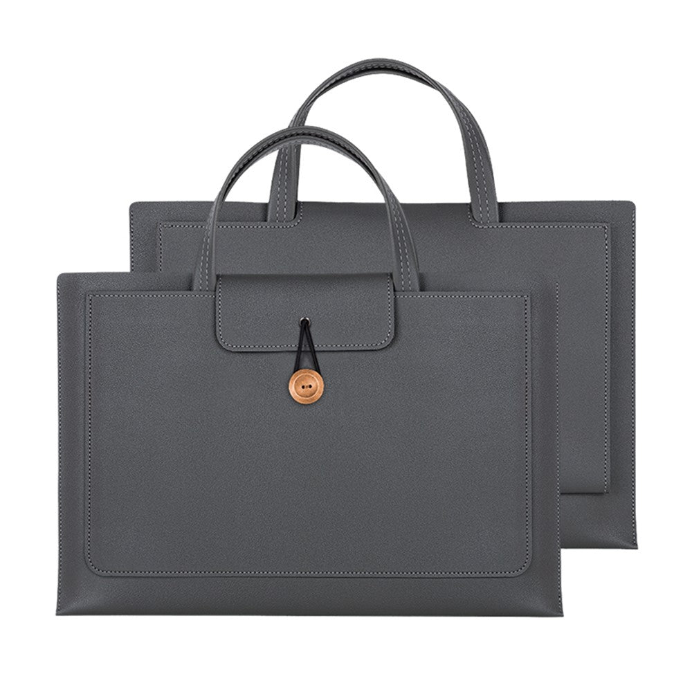PU Leather Handbag for 13 / 13.3 / 13.6 / 14 Inch Laptops Protection Sleeve 3-Layer Notebook Computer Storage Bag