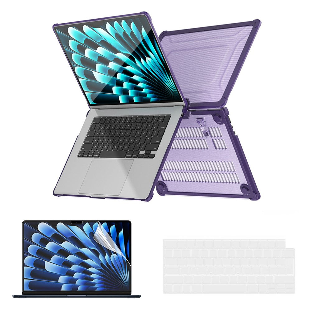 ENKAY HAT PRINCE Slim Hard PC Case for Macbook Air 15 inch (2025) / (2024) / (2023) A2941 (EU Version) Laptop Cover with Kickstand