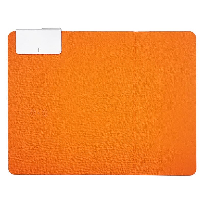 Wireless Charging Mouse Pad 15W Fast Charge Integrated Phone Stand PU Leather Desk Mat