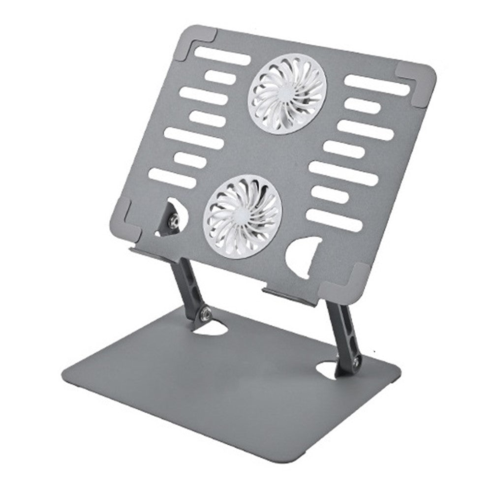 GFF01-T Carbon Steel Laptop Cooling Stand Adjustable Height Foldable Tablet Stand with Fan for Notebooks
