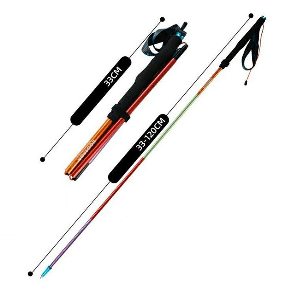 KODENOR 1Pc 120cm Quick Lock Trekking Pole for Outdoor Hiking Aluminum Alloy Foldable Walking Stick