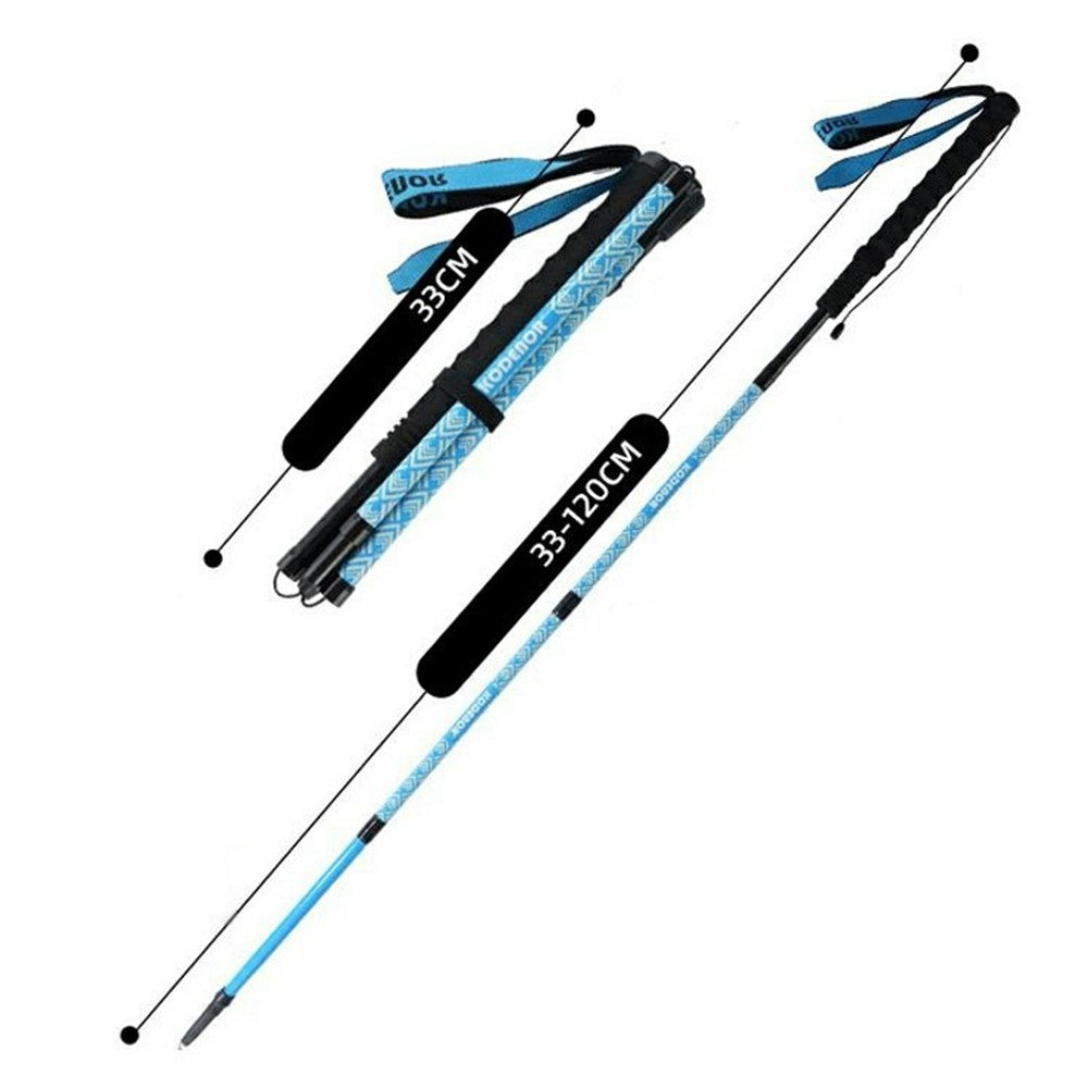 KODENOR 1Pc 120cm Outdoor Professional Trekking Pole Carbon Fiber Foldable Hiking Stick for Mountaineering