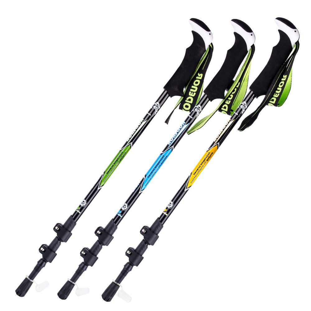 KODENOR 2# Carbon Fiber Telescopic Trekking Pole EVA Grip Handle 3-Section Adjustable Walking Stick