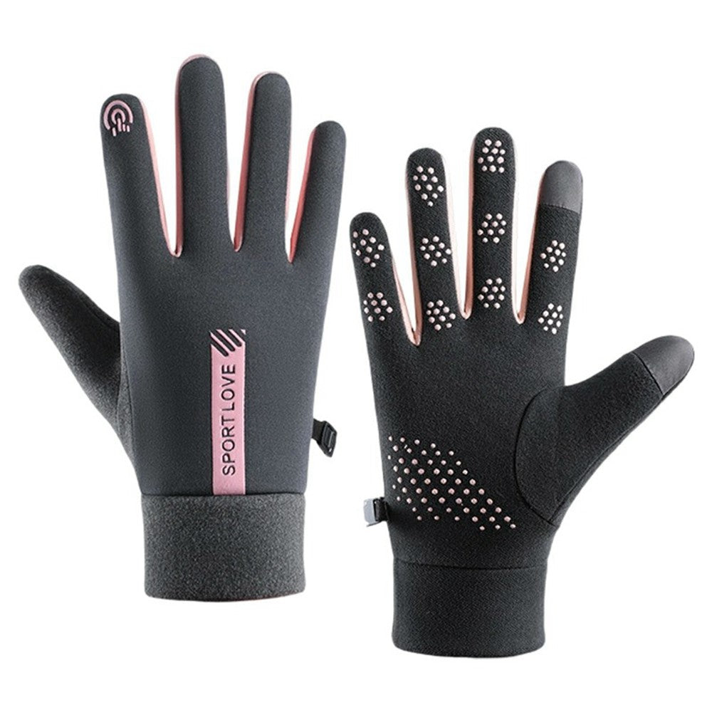 1 Pair Unisex Winter Gloves Fleece Thermal Waterproof Touchscreen Gloves for Outdoor Sports
