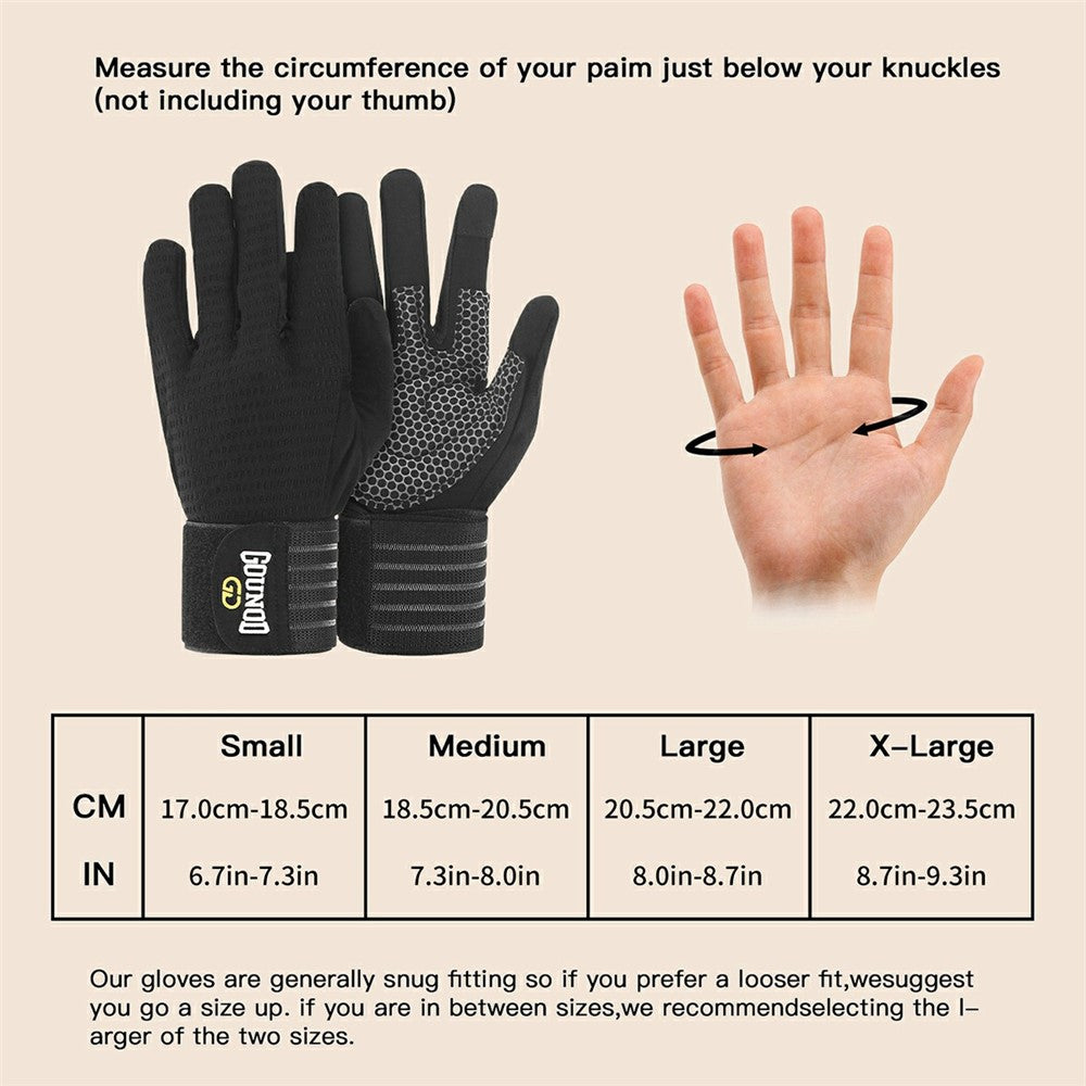 GOUNOD GL045 Full Finger Fitness Gloves Breathable Wrist Support Weightlifting Gloves Size M