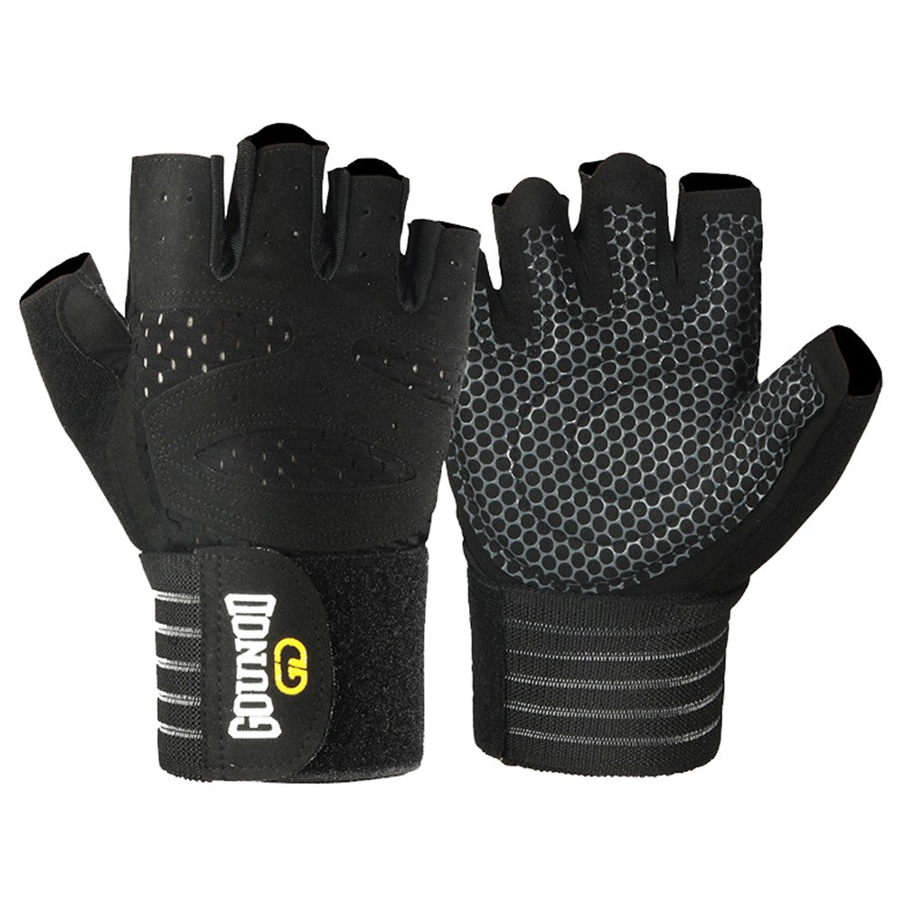 GOUNOD GL040 1 Pair Fitness Gloves for Adults L Size Half Finger Workout Weightlifting Gloves