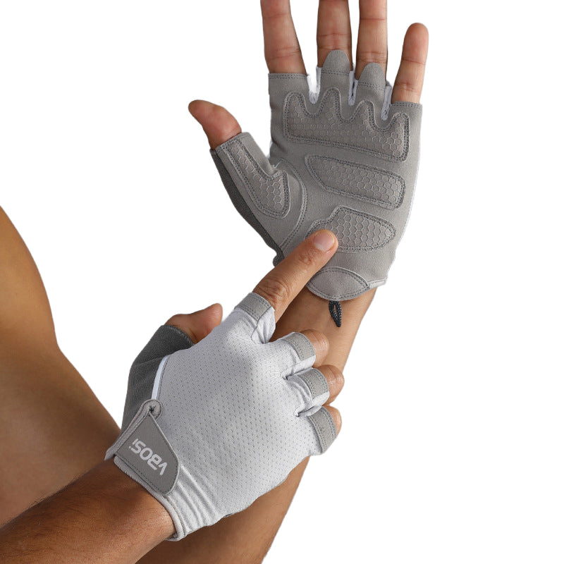 VBOSI 9104V Half Finger Gloves Anti-slip Honeycomb Pad Shock Absorbing Fitness Gloves for Climbing Cycling