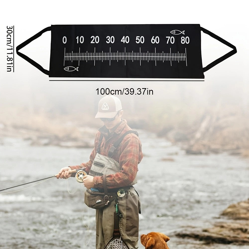JSFUN A589-130cm Fishing Landing Mat Folding Carp Mat with Tape Measure for Outdoor Carp Trout Fishing