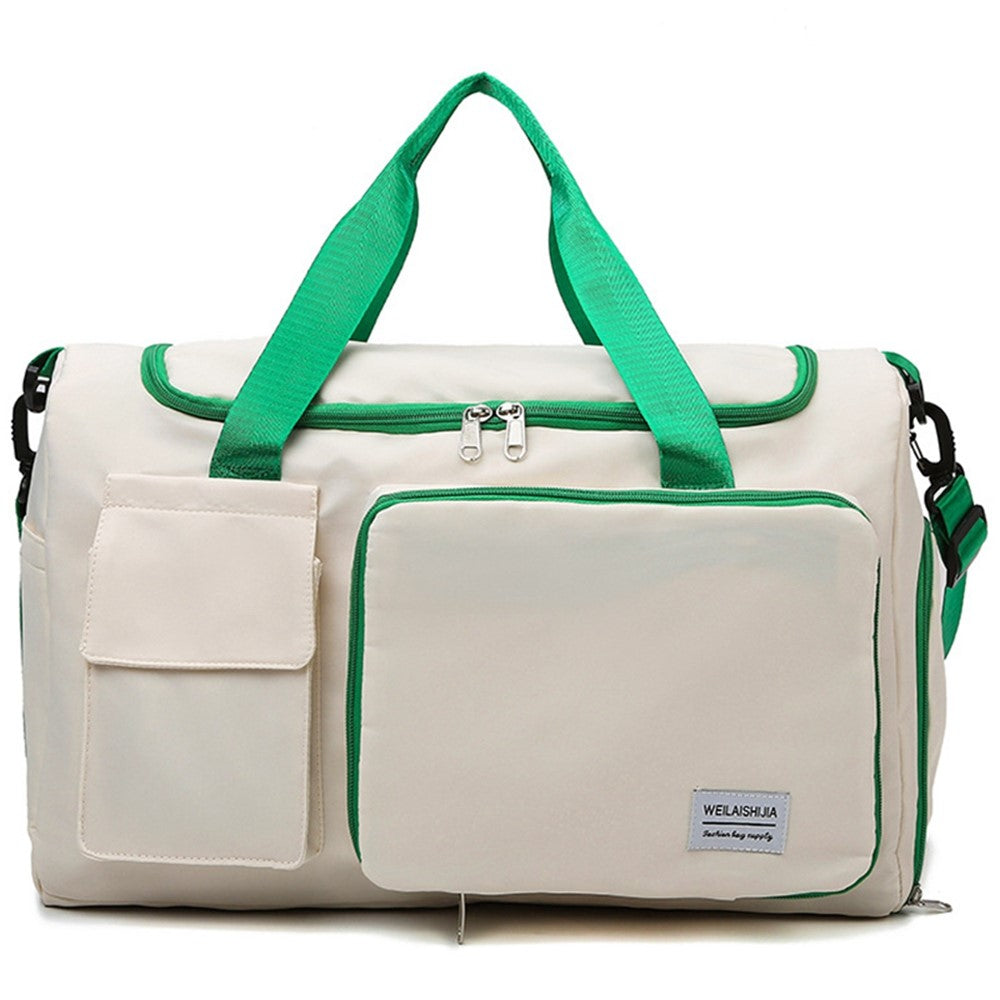 Foldable Oxford Cloth Gym Bag Sports Handbag Wet and Dry Separation Pocket Duffle Bag with Shoulder Strap