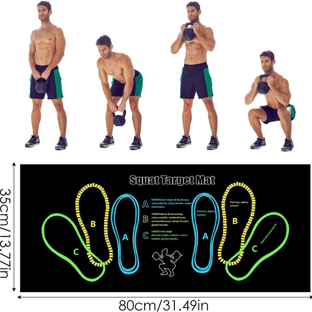 Squat Target Mat 35 x 80CM Crystal Velvet Silicone Base Hip Muscle Training Pad Workout Assistant