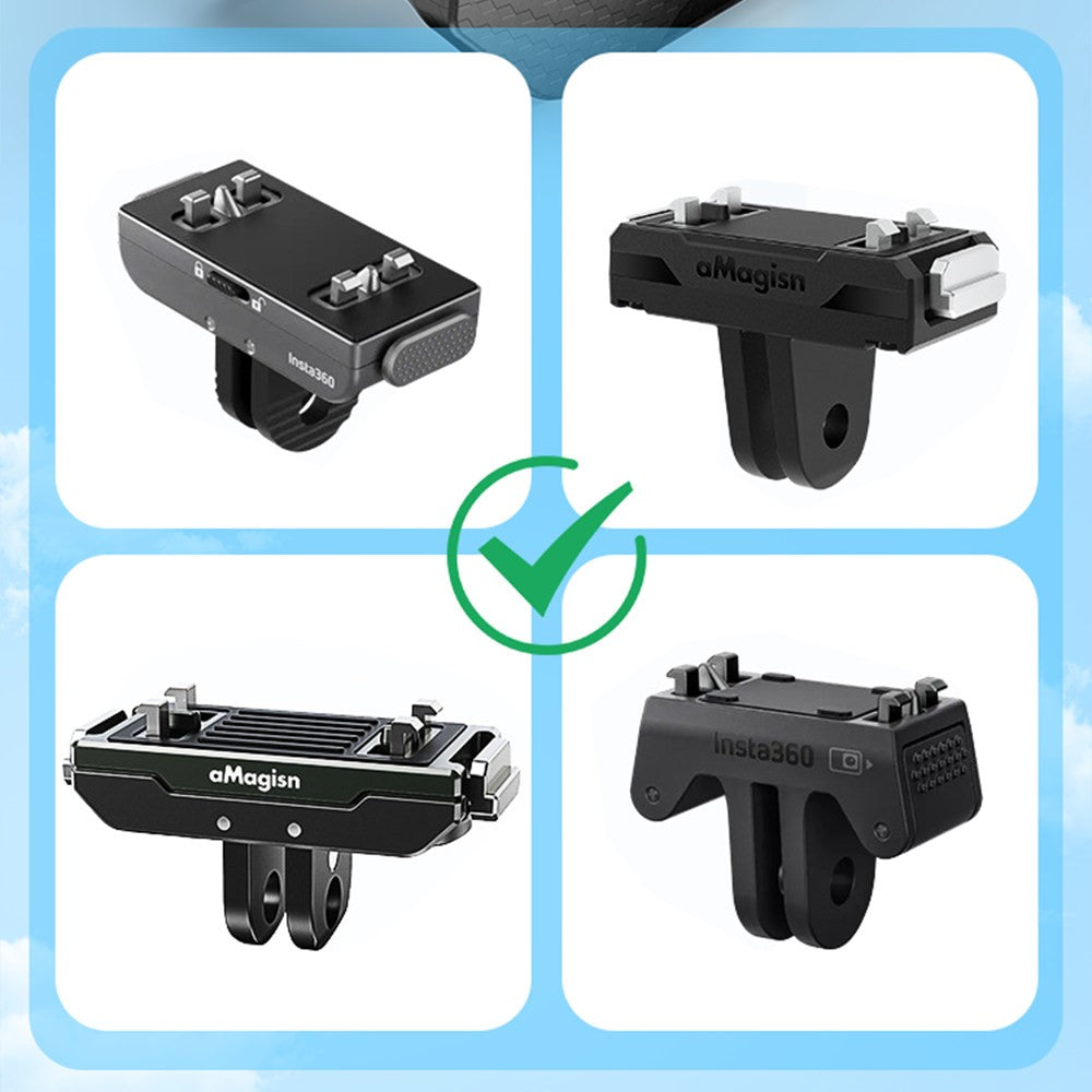 For Insta360 X5 Panoramic Action Camera Magnetic Quick Release Plastic Protective Frame