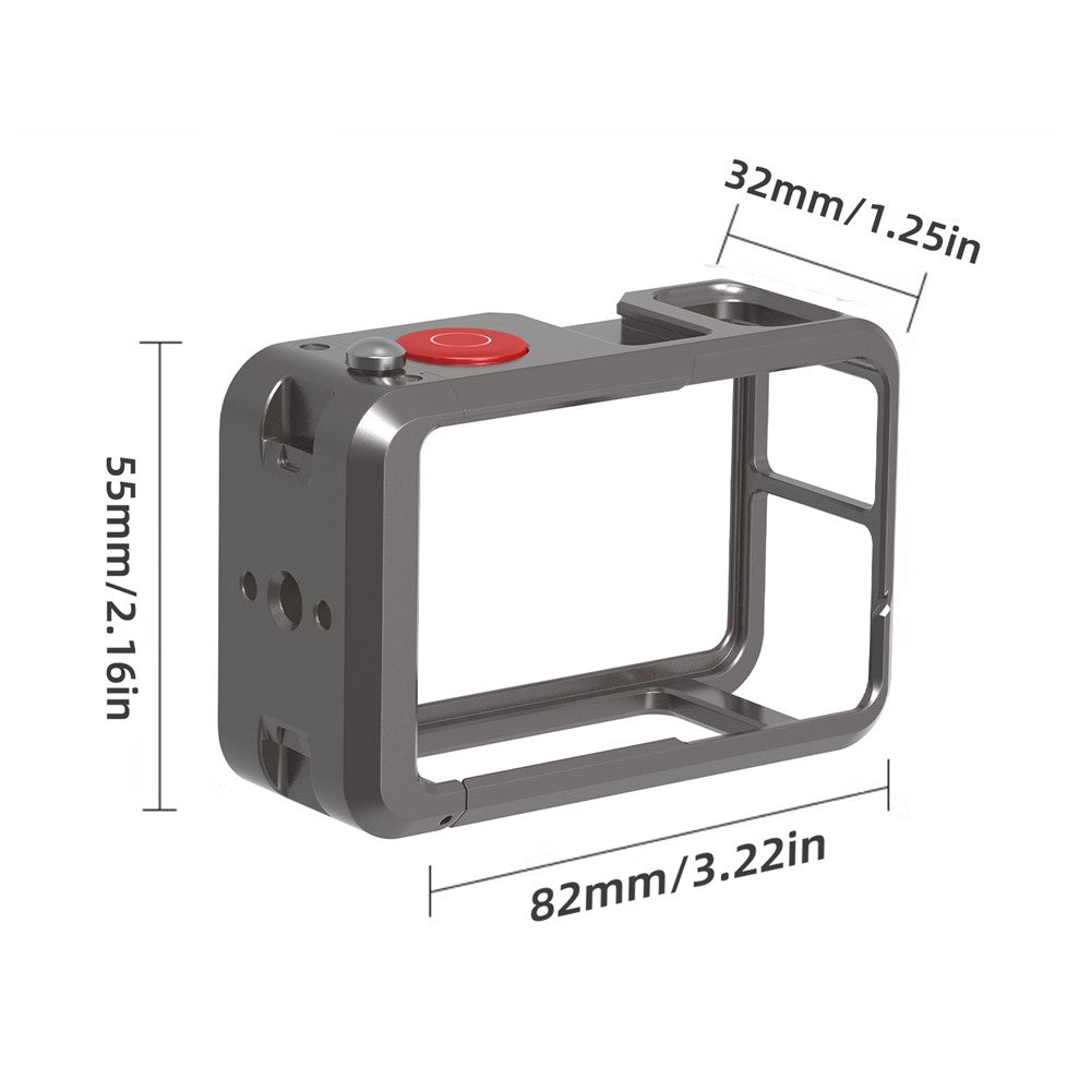 FLW042 For DJI Action 5 Pro / 4 / 3 Camera Cage Aluminum Alloy Multi-Interface Expansion Frame