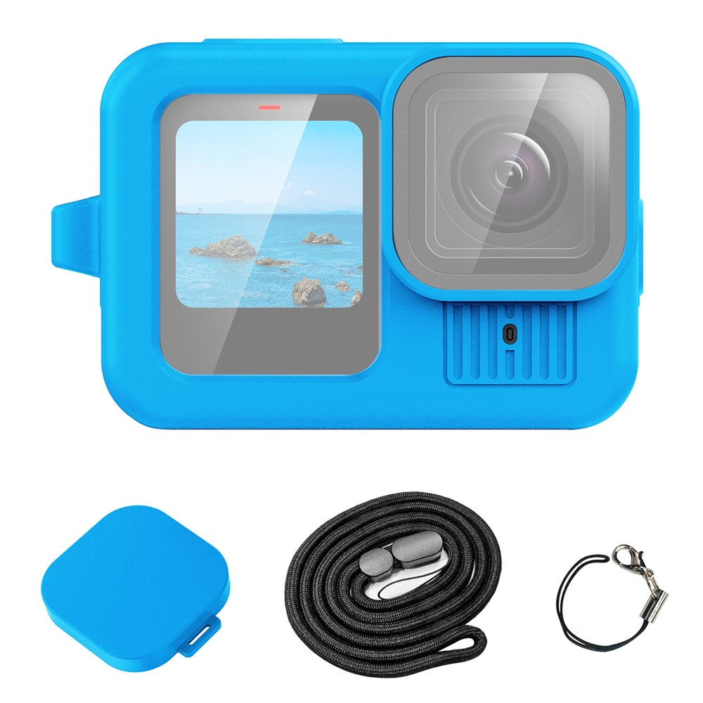 PULUZ PU948 For GoPro HERO13 Black Scratch Resistant Silicone Protective Case with Lens Cap and Hand Strap Set