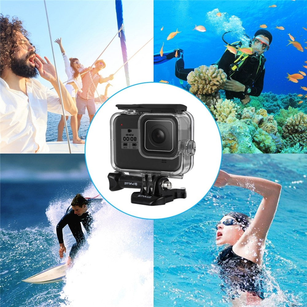 PULUZ PU353 For GoPro HERO8 Black Underwater Housing Waterproof Case 60M Diving Protective Shell