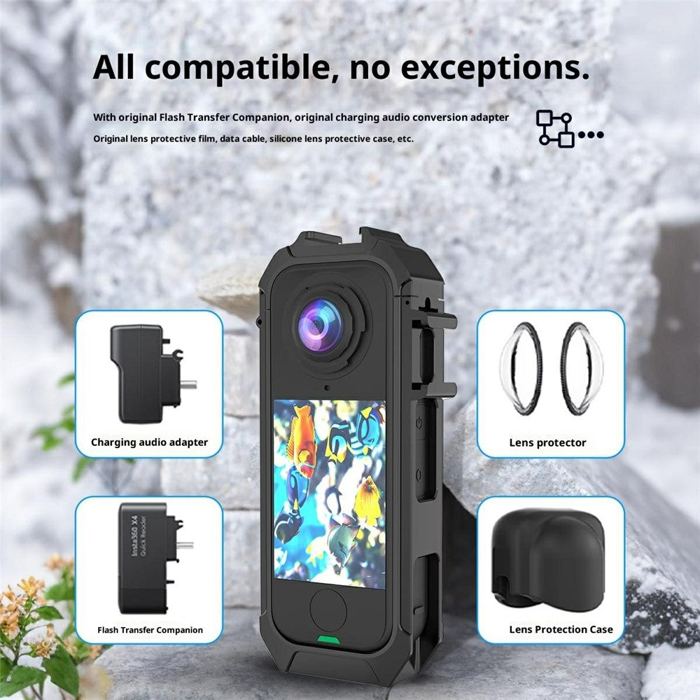 For Insta360 X4 Air Camera Cage Quick Release Magnetic Base Plastic Protective Frame