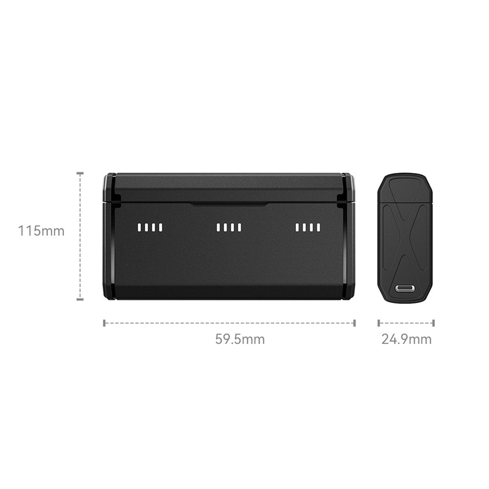 TELESIN GP-HPK-011 for GoPro Hero 9 / 10 / 11 3 Slots TF Card Storage Pocket Battery Charger Box