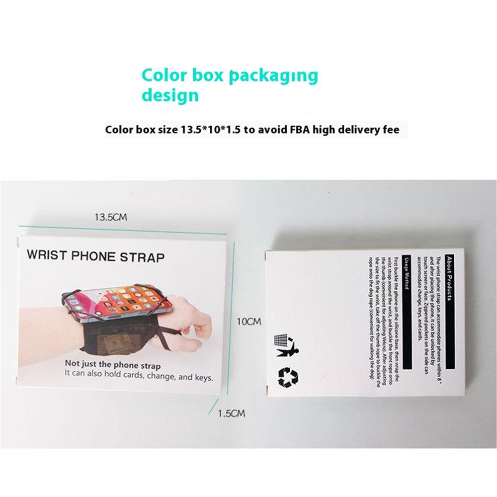 12x10cm Wristband Phone Holder 360-Degree Rotatable Forearm Wrist Storage Bag