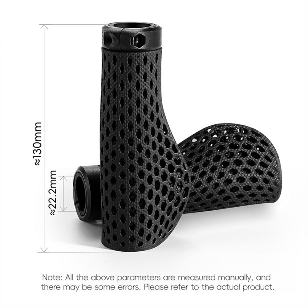 WEST BIKING YP0804085 1 Pair 3D Printed Bike Handlebar Grip Mountain Bike Anti Slip Shock Absorbing Handle Cover