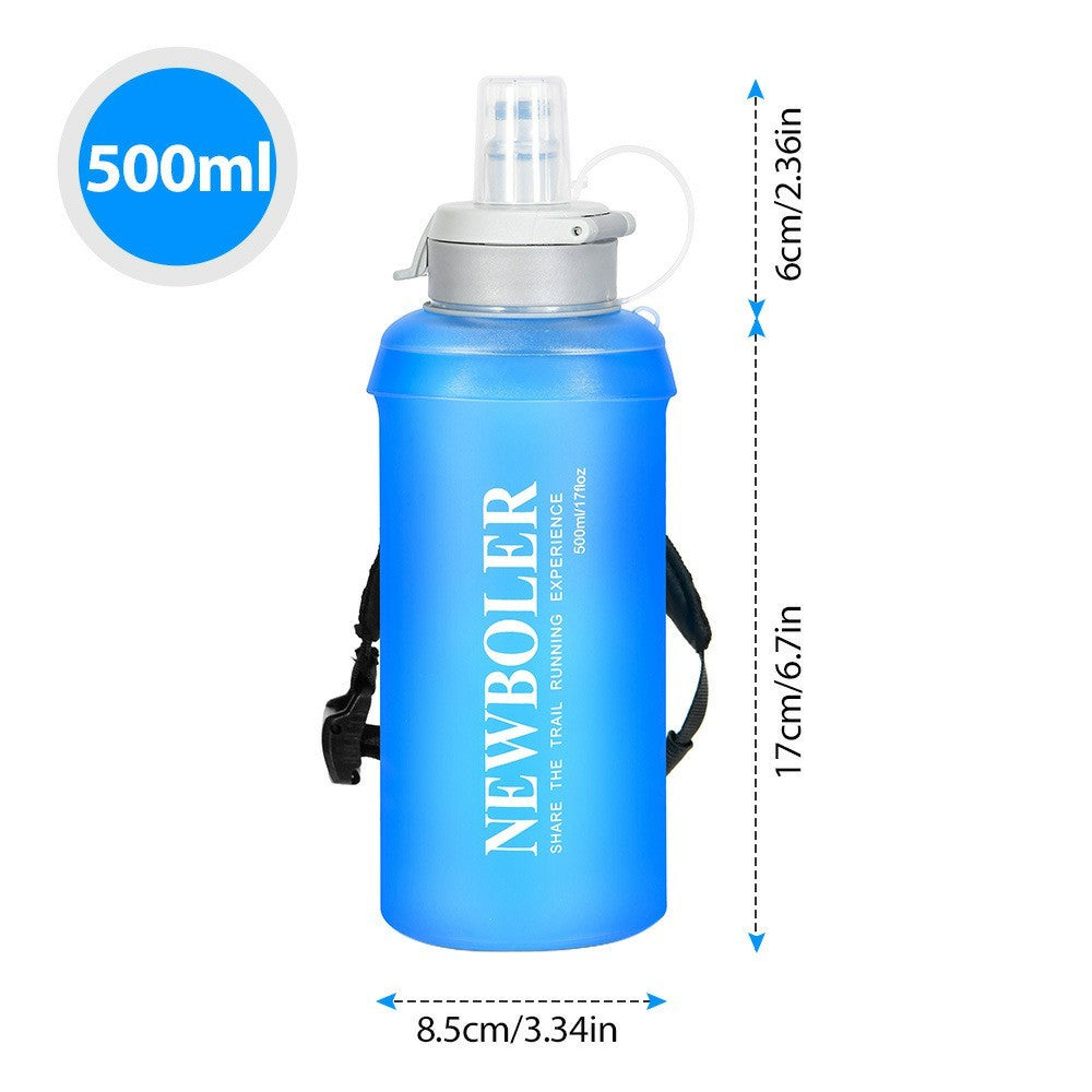 NEWBOLER BIKF-BOT217 500ML Soft Water Bottle Marathon Running Foldable Handheld Hydration Flask (BPA Free, No FDA)