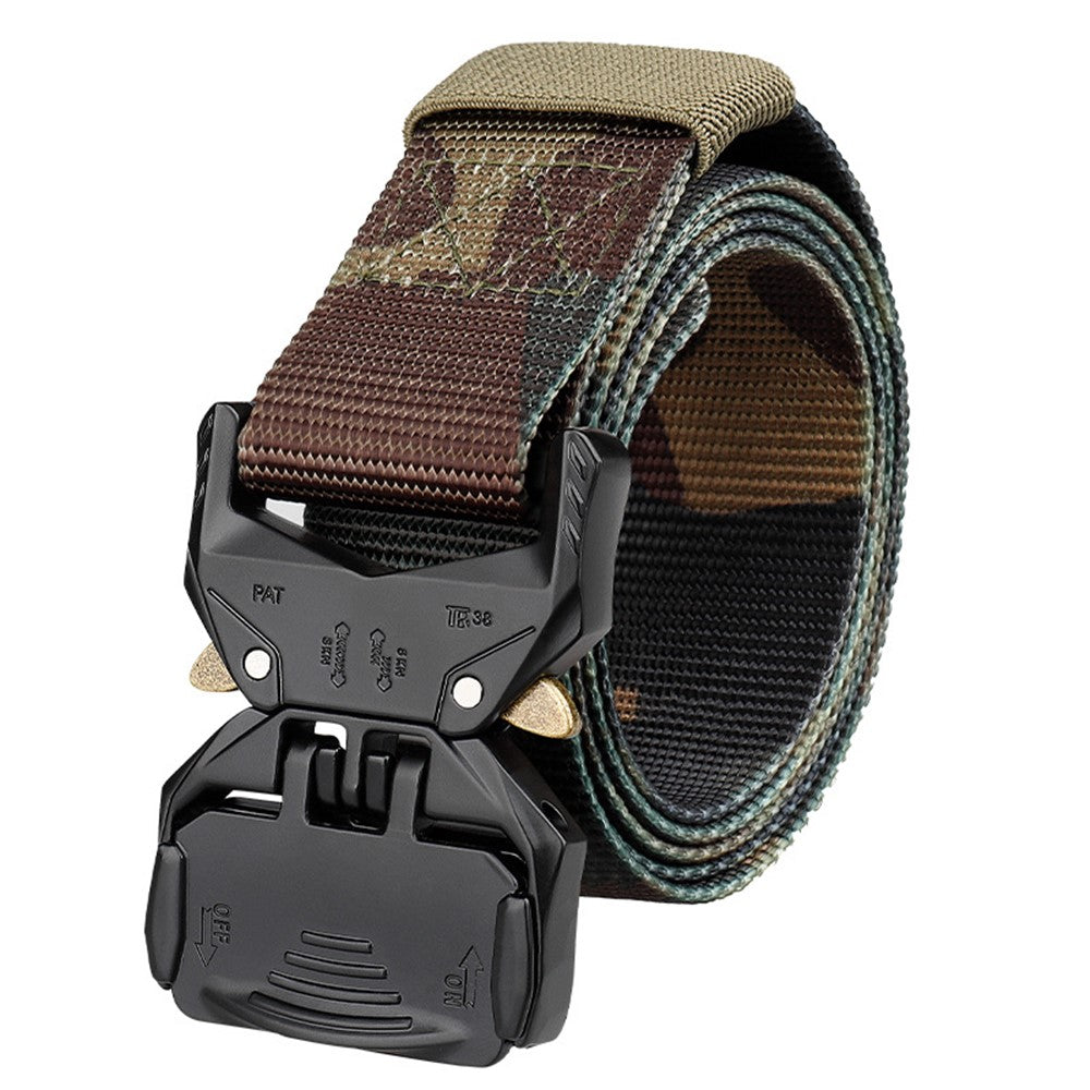 SN-P099 125x3.8cm Men's Nylon Web Tactical Belt Outdoor Work Belt with Zinc Alloy Buckle