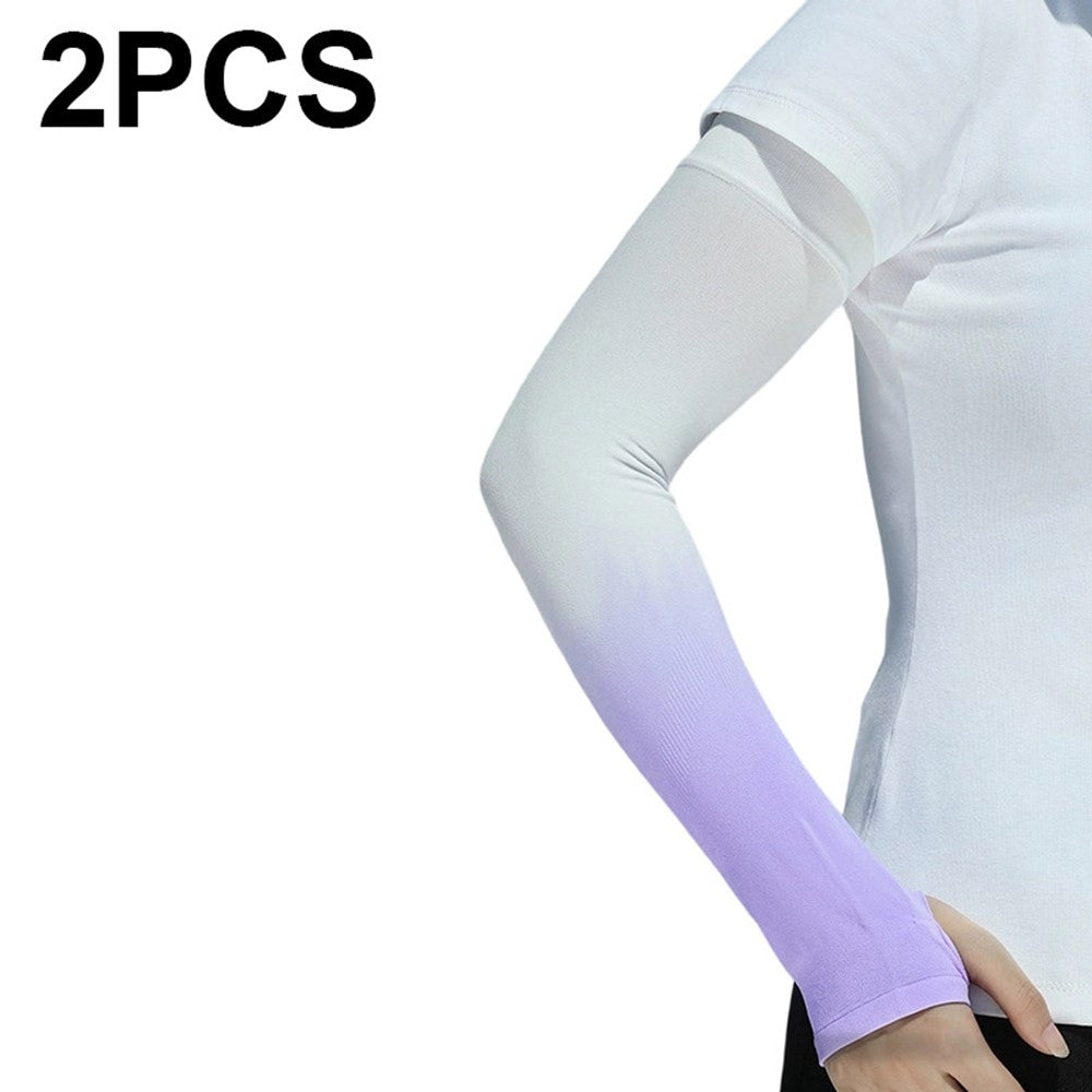 1 Pair Arm Sleeves Sun Protection Breathable Ice Silk Elbow Arm Covers for Outdoor Cycling Running