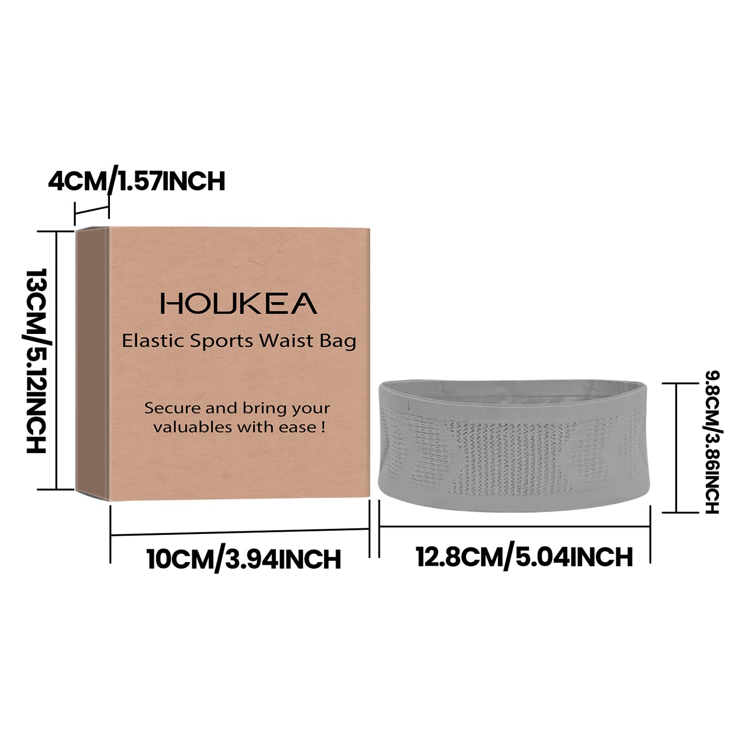 HOUKEA Elastic Sports Waist Pack Phone Wallet Storage Waist Bag for Outdoor / Running / Fitness