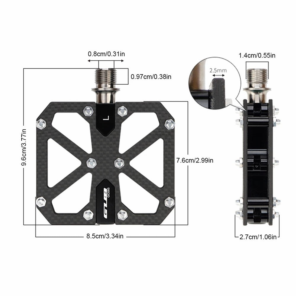 GUB GC085 Anti-Slip Bicycle Pedals Triple Bearing Carbon Fiber Mountain Bike Cycling Pedals