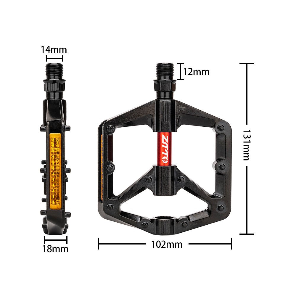 ZTTO B572 Hollow MTB Bicycle Pedal Aluminum Alloy Double DU Bearings Bike Pedals