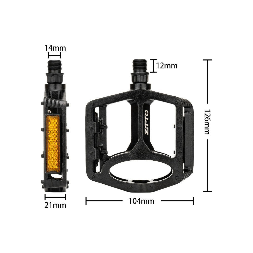 ZTTO B829 1 Pair MTB Bicycle Reflective Pedals Aluminum Alloy Bike Cycling Anti-Skid Hollow Pedals