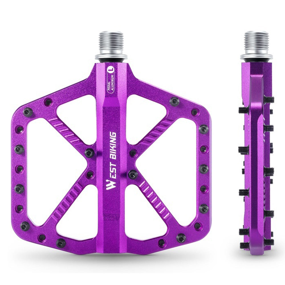 WEST BIKING Mountain Bike Pedals Dual Sealed Bearing Anti Slip CNC Aluminum Alloy MTB Pedals