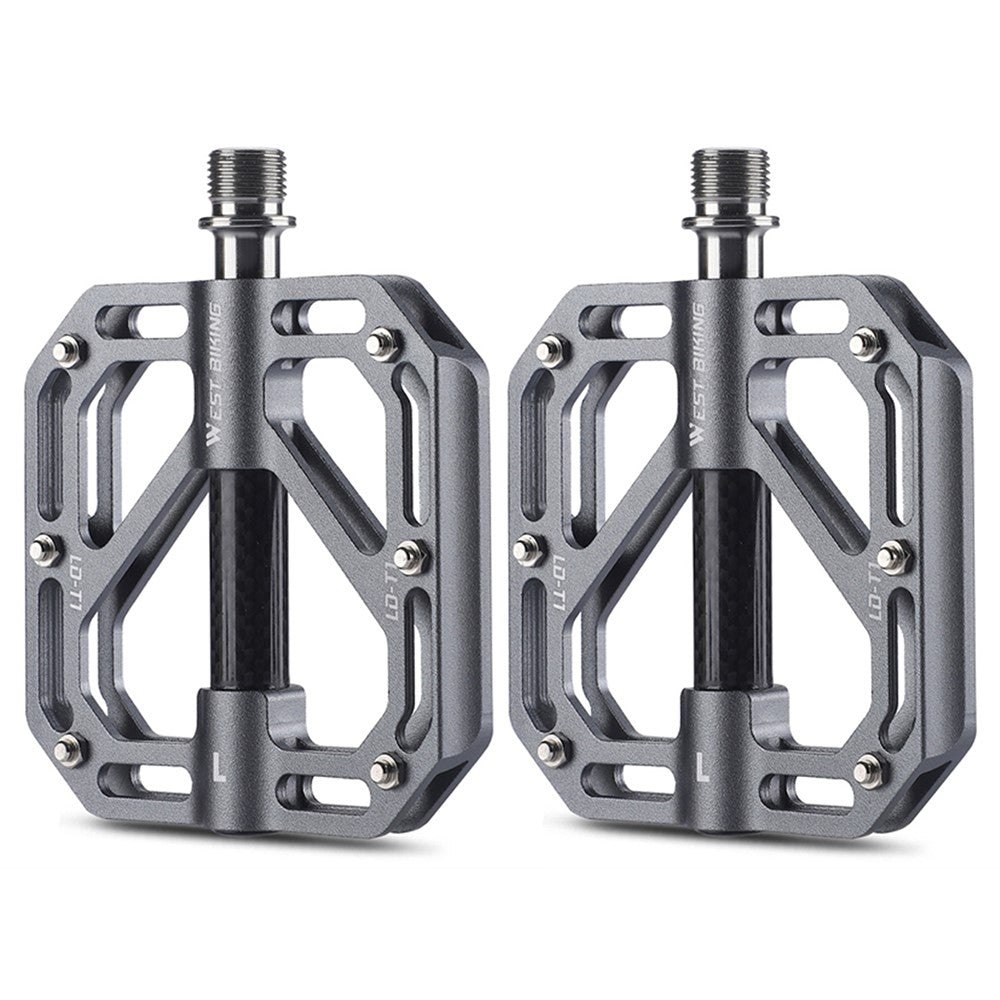 WEST BIKING YP0802110 One Pair Bike Pedals Ultra-light Aluminum Alloy Bicycle Pedal Plate