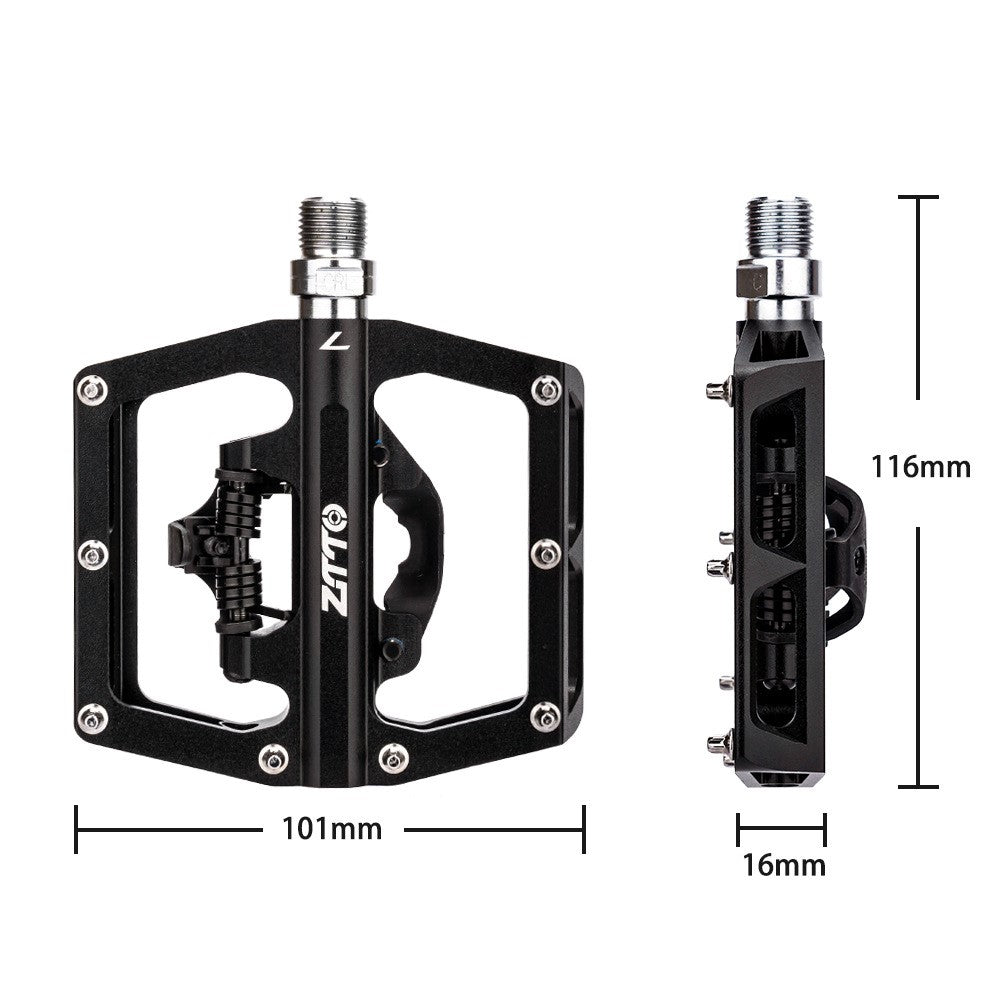 ZTTO STPD15 1 Pair Bicycle Anti-slip Pedals Aluminum Alloy Bike Cycling SPD Flat Pedals with Cleats