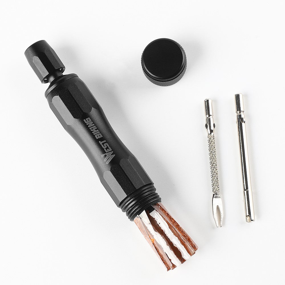 WEST BIKING Portable Mountain Bike Tire Repair Kit Aluminum Alloy Tubeless Tire Maintain Tool Set