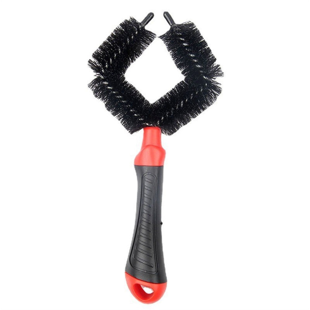 Bicycle Wheel Cleaner Brush Diamond Shape Dual Head Tire Chain Cassette Cleaning Tool 5cm Brush Head