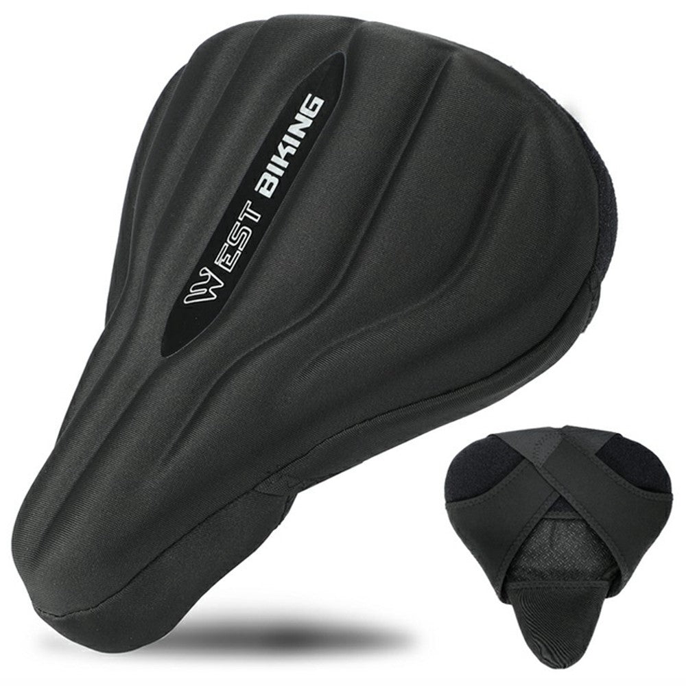 WEST BIKING YP0801232 Bike Saddle Cover Widen Thicken Shock Absorption Bicycle Seat Cushion, 25.5x26.5cm