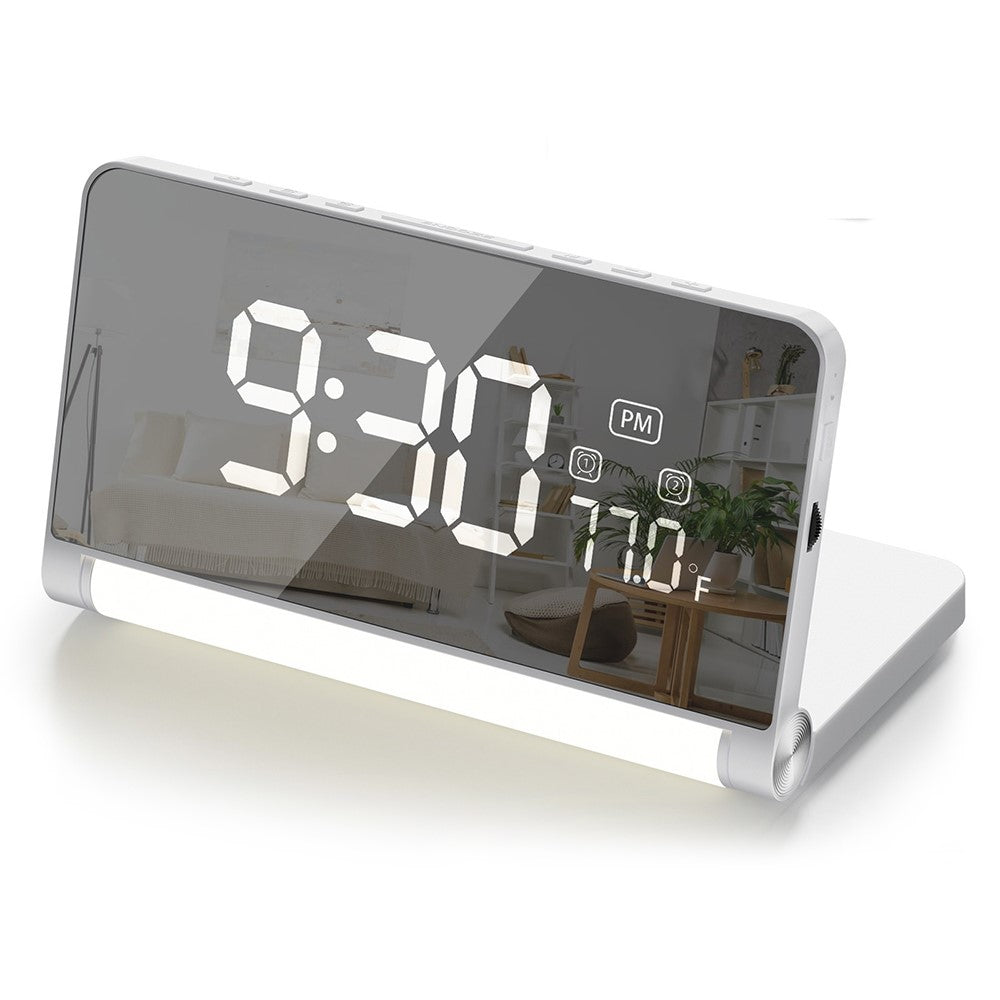 ZM-A1 Temperature Display Foldable LED Digital Alarm Clock with Dimmable Night Light