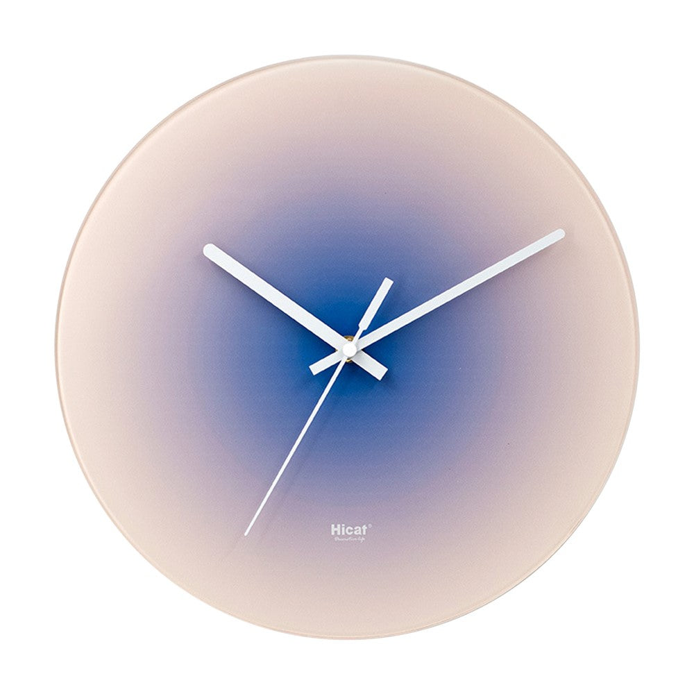 12 inch Sunset Wall Clock Silent Non-Ticking Gradient Glass Clocks for Home (No Battery)