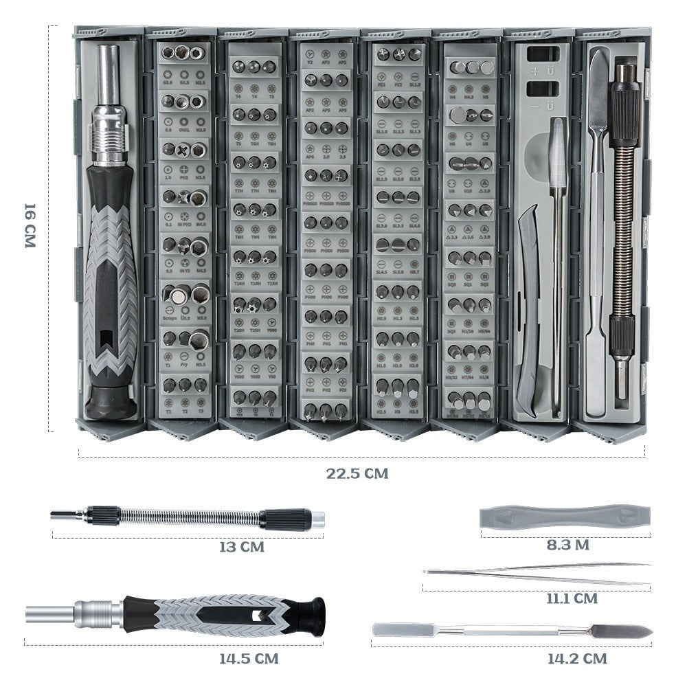 KING'SDUN KS-840116 126Pcs Precision Repair Tool Kit Portable Mini Screwdriver Set with 120-Bits / Cylinder Storage Box