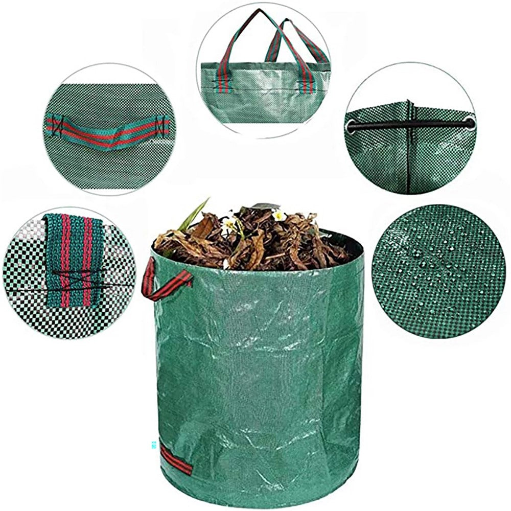 1 Set/3Pcs Garden Durable Large Campacity PE Woven Material Rubbish Leaf Bags D67xH76cm