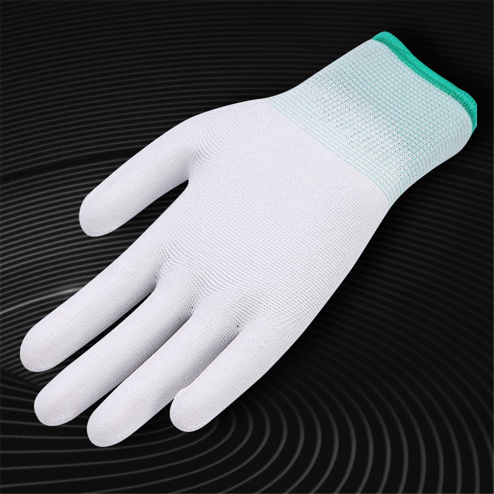 10 Pairs / Bag PU+Nylon Gloves Breathable Labor Protection Gloves, Size M